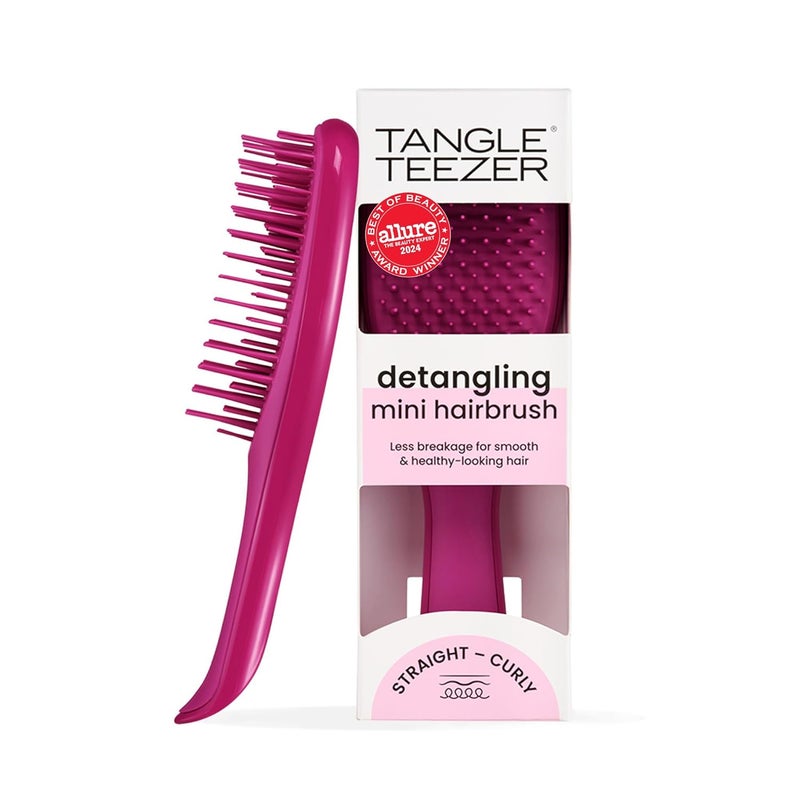 TANGLE TEEZER فرشاة شعر لإزالة التشابك النهائية، تقضي على العقد وتقلل من التكسر، فرشاة شعر صغيرة للسفر، للأيدي الصغيرة وجميع أنواع الشعر، توت كهربائي - Image 1