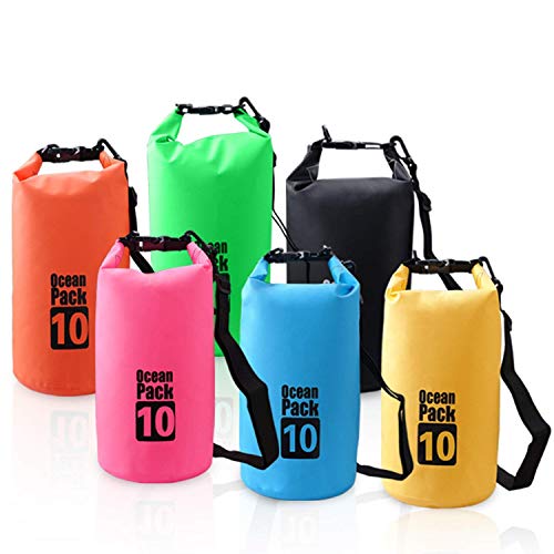 Delzon Waterproof Ocean Pack Dry Bag 10 Liter Ocean Pack Waterproof Dry Bag PVC Water Proof for Outdoor Boating, Hiking, Camping, Rafting, Fishing - Multicolor - Image 2
