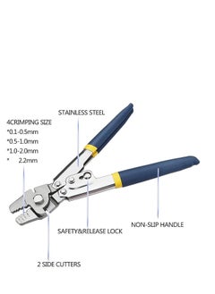 Generic Wire Rope Crimping Tool Kit with 1/16-304 Stainless Steel Cable 50M 100 Cable Ferrule Aluminum Loop Sleeve Stops for Railing Decking Picture Hanging  - Image 3
