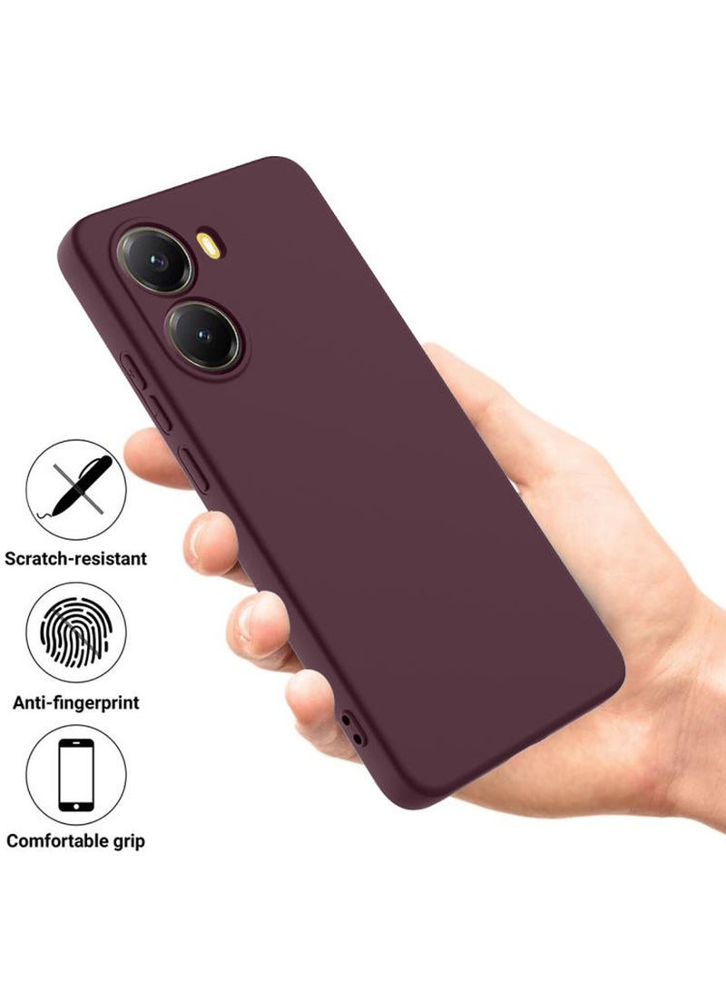 Wtech Xiaomi Poco X7 Pro 5G 2025 Premium Soft Liquid Silicone Case Cover - Maroon - Image 2
