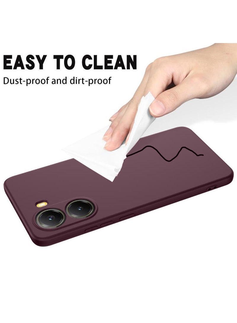 Wtech Xiaomi Poco X7 Pro 5G 2025 Premium Soft Liquid Silicone Case Cover - Maroon - Image 5