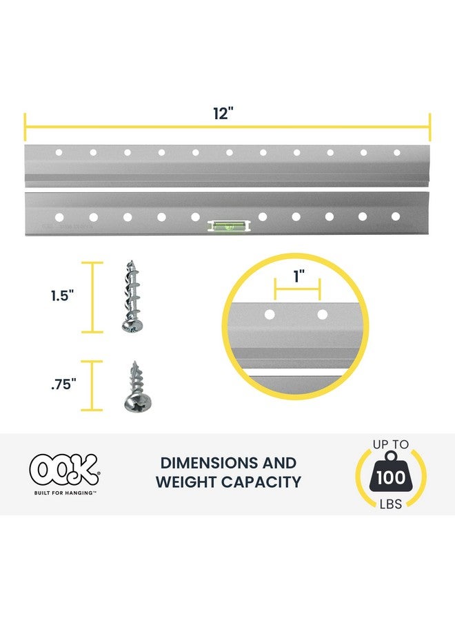 OOK French Cleat, Picture and Mirror Hanger with Hardware, 100lb, Aluminum, 533208 - Image 3