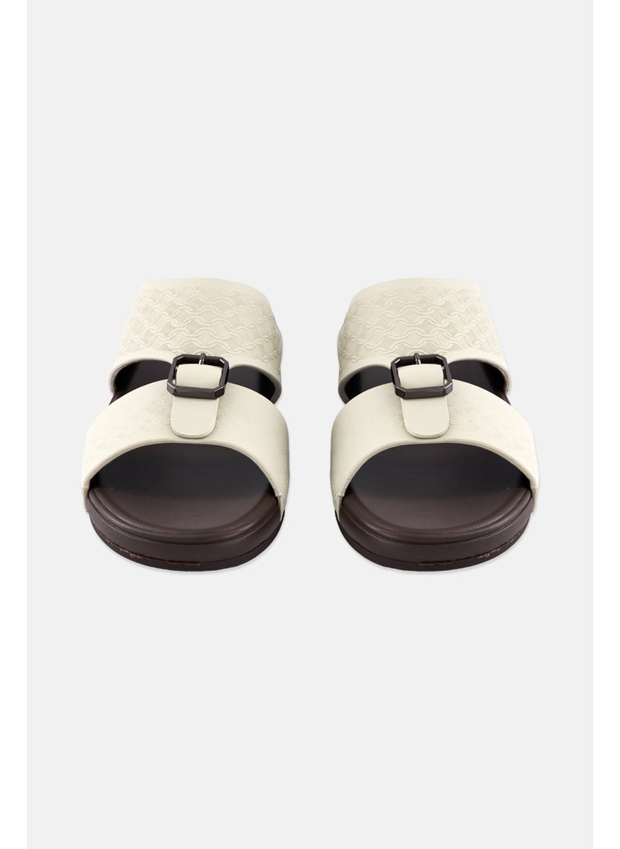 Algspar Men 2 Strap Slip On Arabic Sandals, Beige  - Image 4