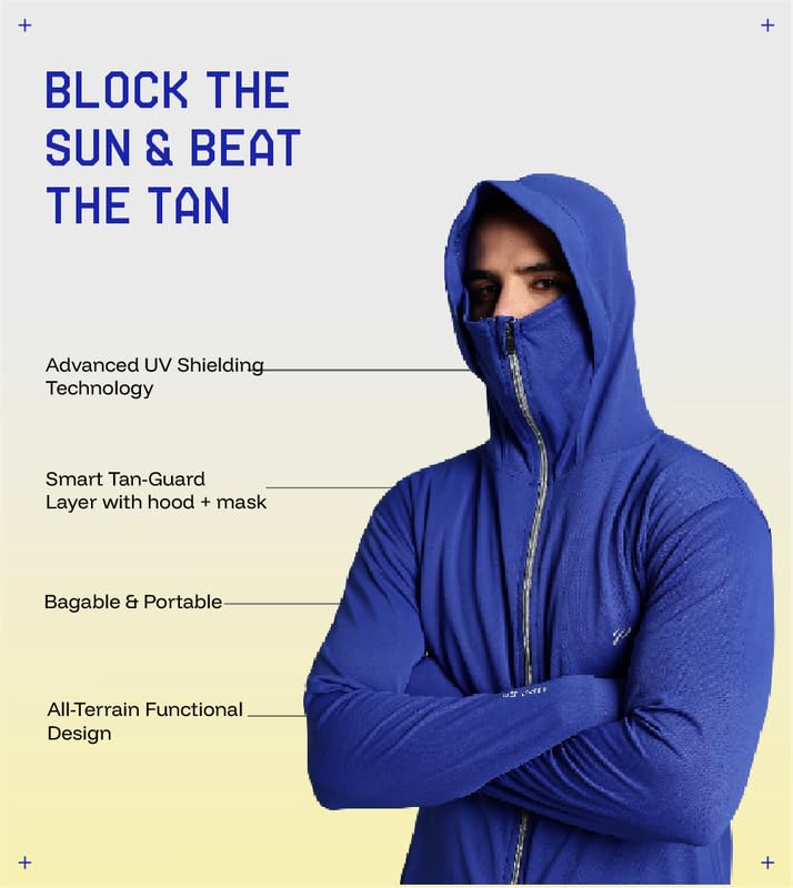 BLUE TYGA Men Nylon Blend Sunscreen Standard Length Jacket 2.0 - Advanced Protection From Sun & Pollution - Upf 50+ Protection - Image 3