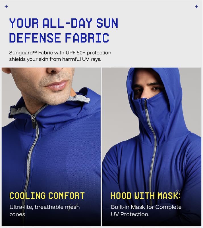 BLUE TYGA Men Nylon Blend Sunscreen Standard Length Jacket 2.0 - Advanced Protection From Sun & Pollution - Upf 50+ Protection - Image 5