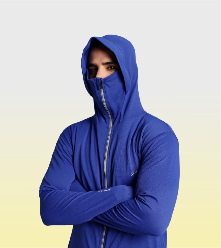 BLUE TYGA Men Nylon Blend Sunscreen Standard Length Jacket 2.0 - Advanced Protection From Sun & Pollution - Upf 50+ Protection - Image 2