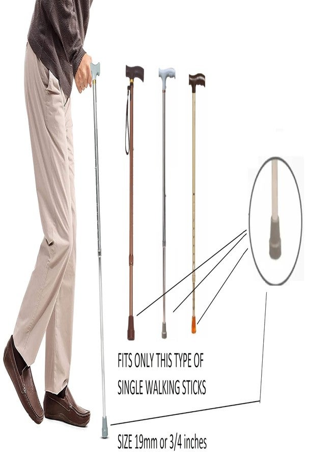 Aaram Single leg Walking Stick Rubber Shoes Ferrules 2 Pcs For 19mm or 3/4inch Pipe - Improves Grip, Stability, And Durability of single pole Walking Sticks - Image 2