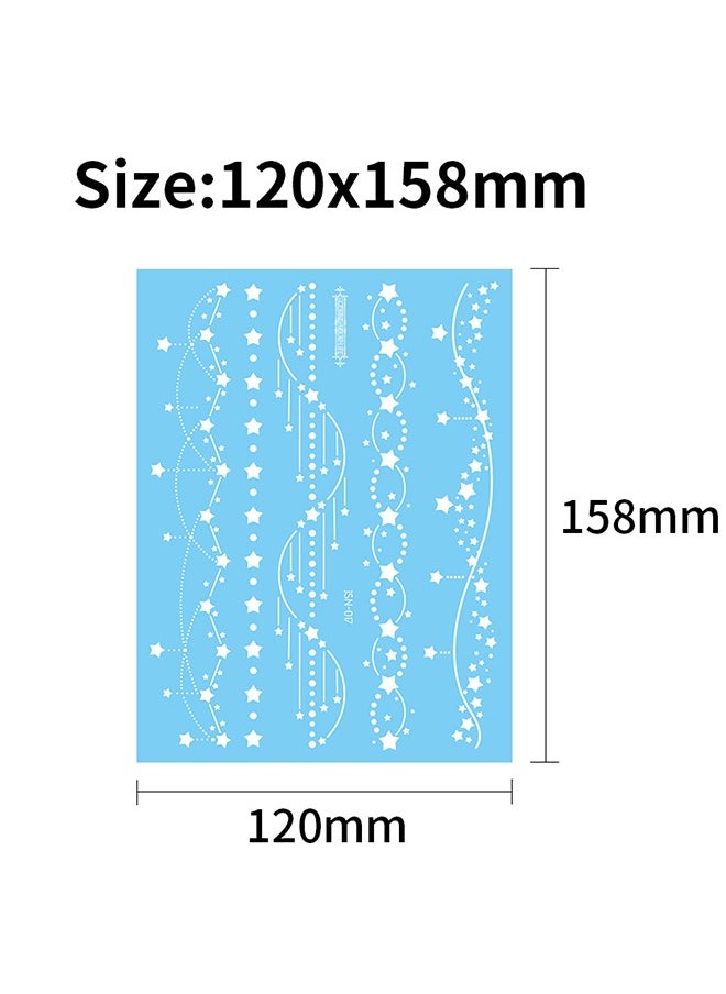 Generic - Henna tattoo Luminous tattoo sticker white butterfly star pendant Temporary  Leg Ring Neck Ring sticker Long-lasting Waterproof arm hand clavicle  personalized decoration For Festival Party - Image 1
