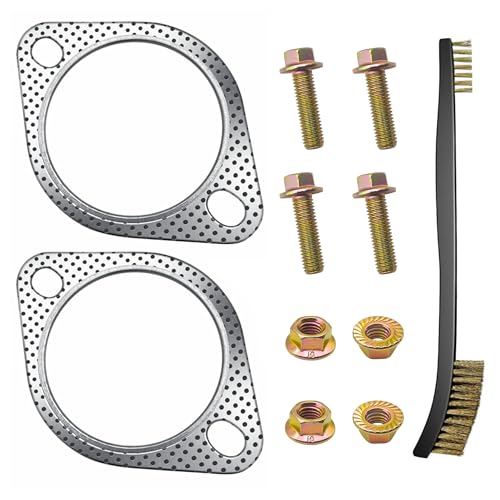 Strongthium 2 Pcs 3" Exhaust Gasket 2 Bolt for 3 Inch Muffler Flange Manifold 120-07610-0002 - Image 1