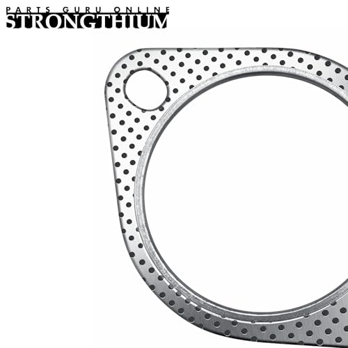 Strongthium 2 Pcs 3" Exhaust Gasket 2 Bolt for 3 Inch Muffler Flange Manifold 120-07610-0002 - Image 2