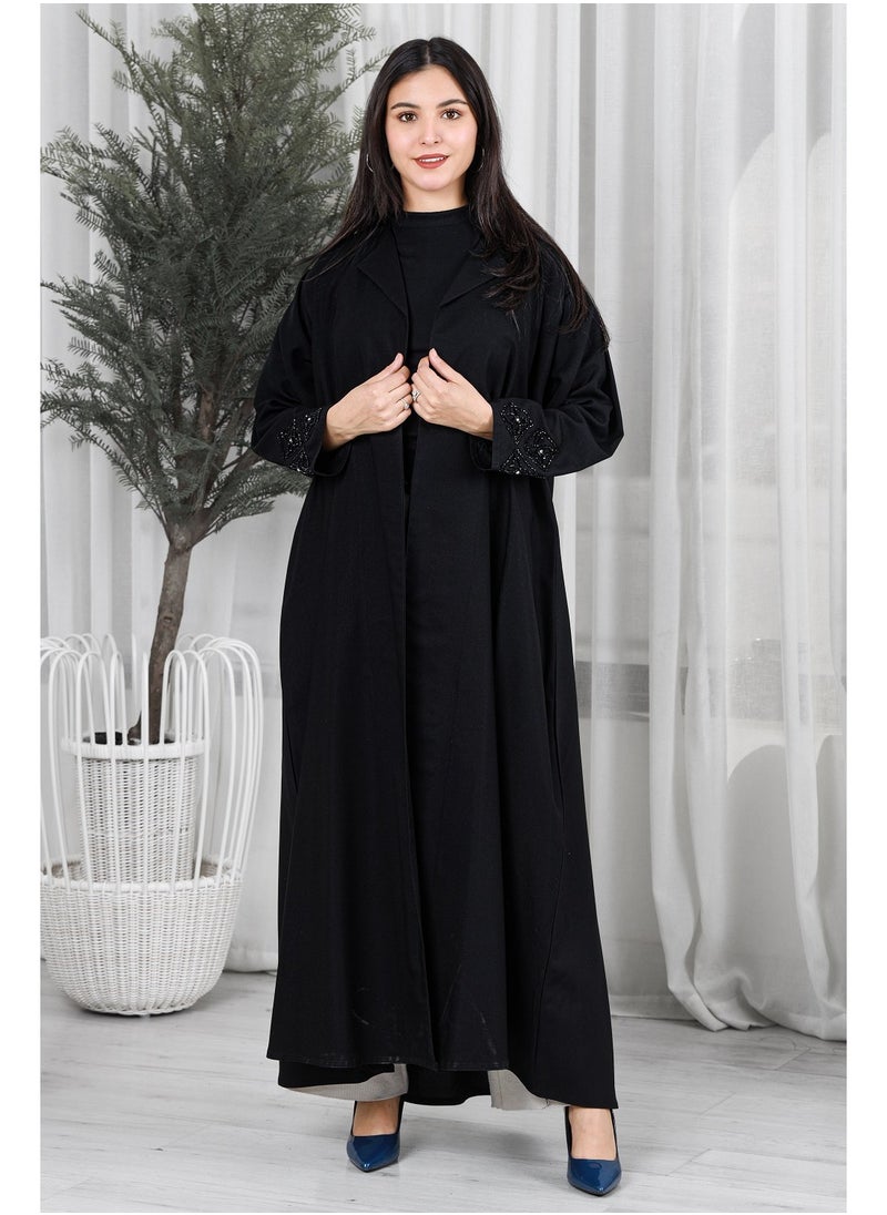 Black abaya with black embroidery on the sleeves - pzsku/Z81F14FEE04045AE96AA3Z/45/_/1708957813/9e24d57f-81f5-476f-8bc8-880ea1f270a0