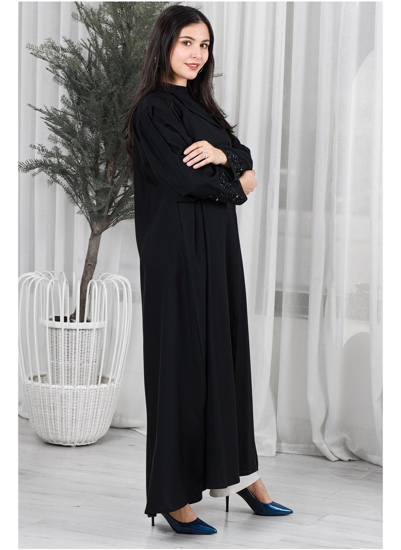 Black abaya with black embroidery on the sleeves - pzsku/Z81F14FEE04045AE96AA3Z/45/_/1708957814/8309b01a-9e4c-47b8-99f1-d9ce5498e1f1