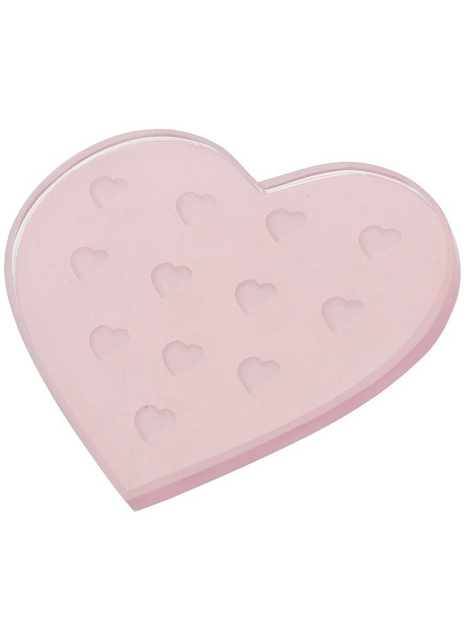 Beaupretty Glass Eyelash Extensions Tray Heart Shaped Lash Pallet Lash Tile Holder Strip Lash Organizer Eyelash Extension Tool Pink  - Image 1