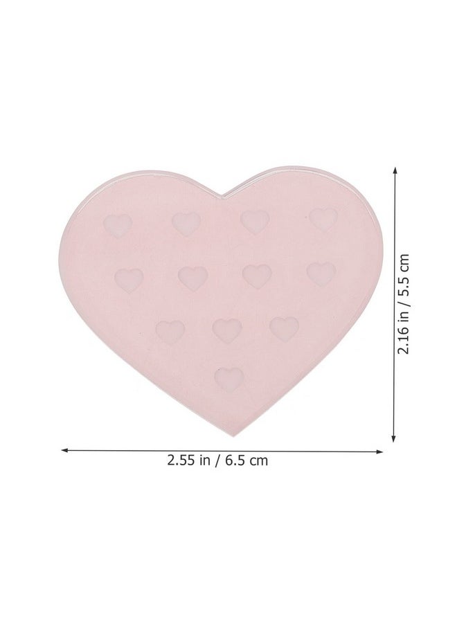 Beaupretty Glass Eyelash Extensions Tray Heart Shaped Lash Pallet Lash Tile Holder Strip Lash Organizer Eyelash Extension Tool Pink  - Image 3