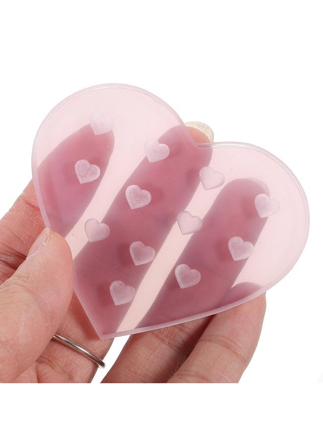Beaupretty Glass Eyelash Extensions Tray Heart Shaped Lash Pallet Lash Tile Holder Strip Lash Organizer Eyelash Extension Tool Pink  - Image 2