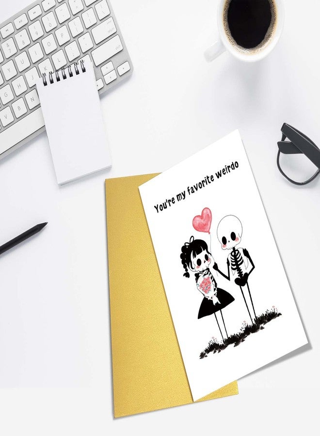 Goroar Cute Skeleton Love Card, Spooky Valentines Day Card for Him Her Family Friends, Dark Humor Anniversary Card for Husband Wife - Image 4