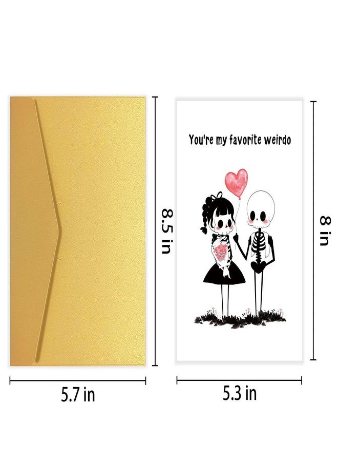 Goroar Cute Skeleton Love Card, Spooky Valentines Day Card for Him Her Family Friends, Dark Humor Anniversary Card for Husband Wife - Image 2