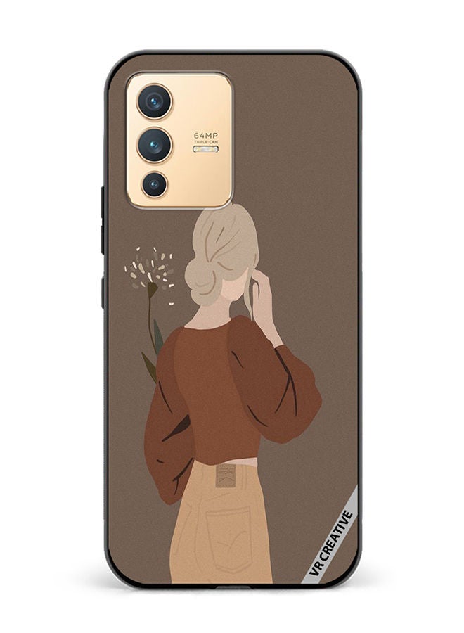 VR CREATIVE Protective Case Cover For Vivo V23 5G Brownie Design Multicolour - Image 1