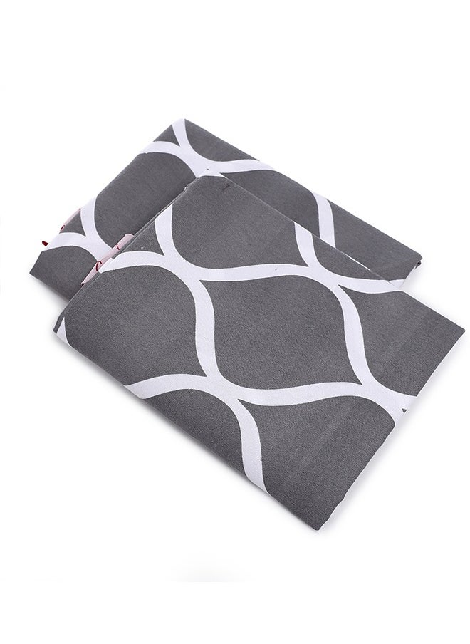 snooze Flat Bed Sheet set 3pcs, 220*235 cm+ Free 2 Pillowcases, Gray waves design  - Image 4