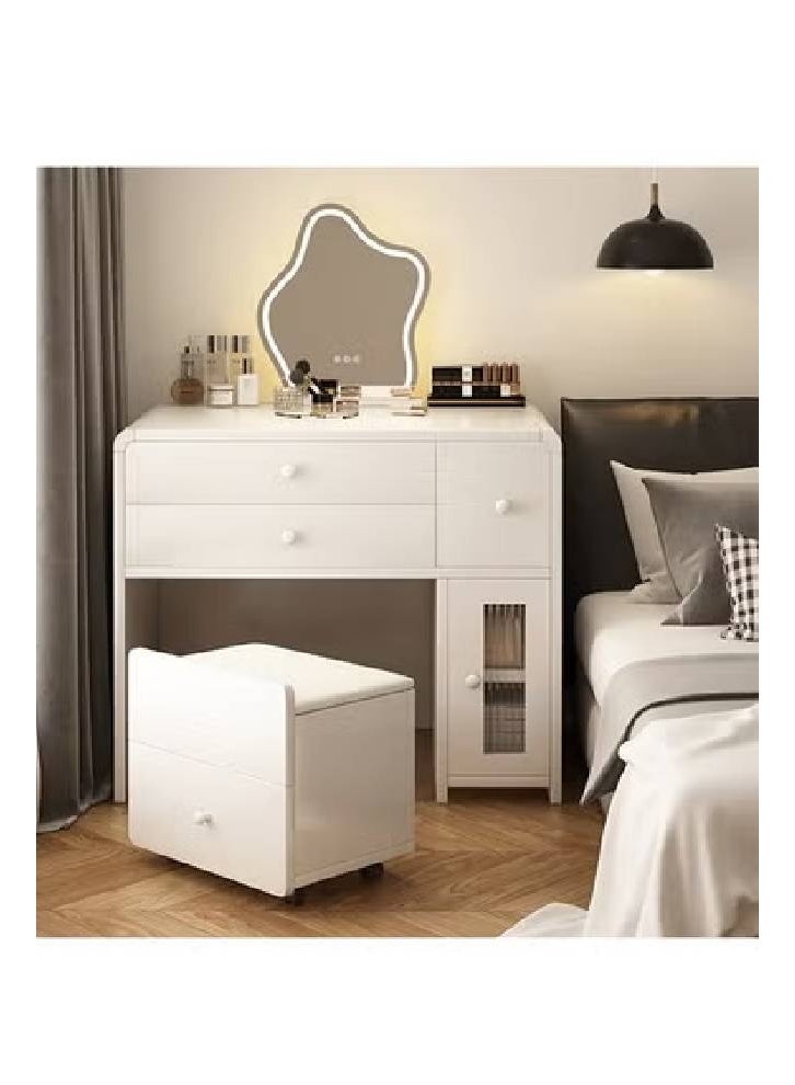 keke Multifunctional Makeup Vanity Dressing Table with LED Mirror and Chair 80 CM - Image 2