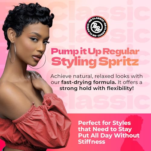 Bronner Bros Pump It Up Styling Spritz Regular 80% – Fast-Dry Hair Spray with Vitamin B5, Silk Amino Acids & Proteins – Flexible Hold Finishing Spritz Hairspray, No Build-up or Stiffness – 8oz - Image 2
