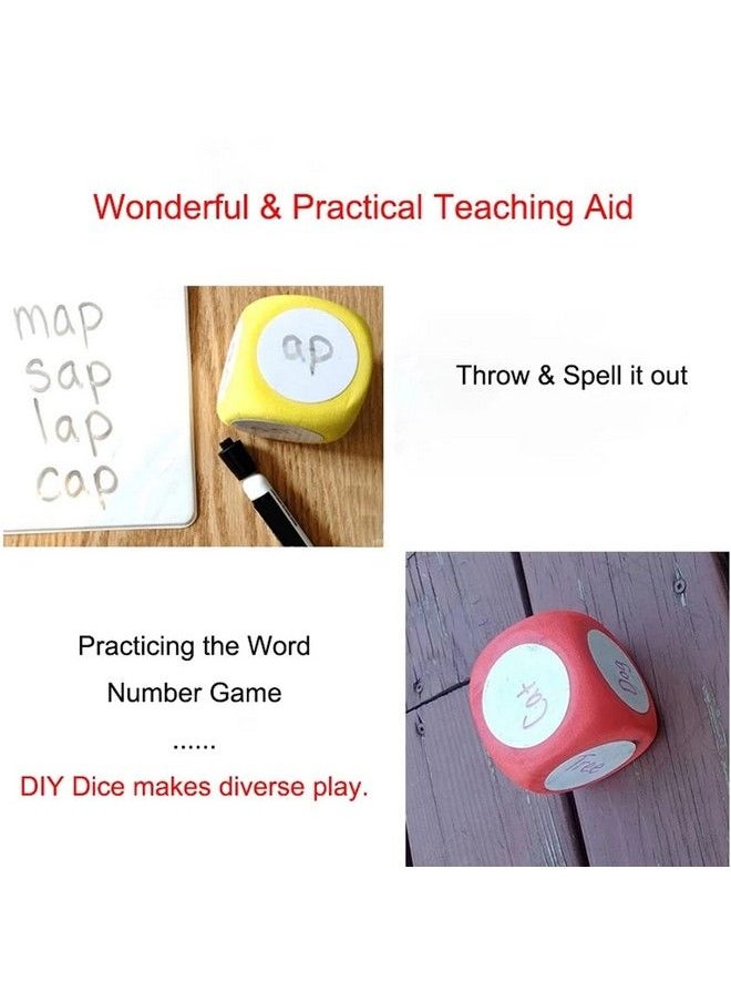 Asixxsix - Dry Erase Block 4X4 Inches Large Write On Wipe Off Dry Erase Dice Multipurpose Educational Dice Dry Erase Cube Draw Letters Numbers White Board Dice Cube For Classroom Game Kids(Red) - Image 1