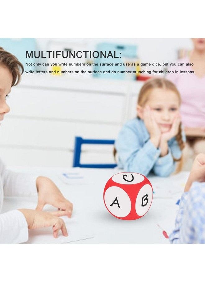Asixxsix - Dry Erase Block 4X4 Inches Large Write On Wipe Off Dry Erase Dice Multipurpose Educational Dice Dry Erase Cube Draw Letters Numbers White Board Dice Cube For Classroom Game Kids(Red) - Image 1