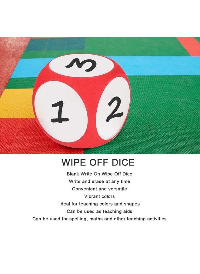 Asixxsix - Dry Erase Block 4X4 Inches Large Write On Wipe Off Dry Erase Dice Multipurpose Educational Dice Dry Erase Cube Draw Letters Numbers White Board Dice Cube For Classroom Game Kids(Red) - Image 1