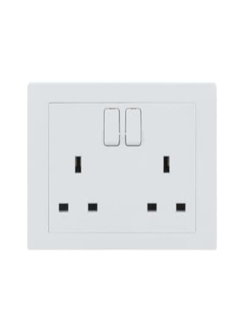 أبب BL227، مقبس كهربائي بمفتاح 2 عصابة 13 أمبير SP، لون أبيض