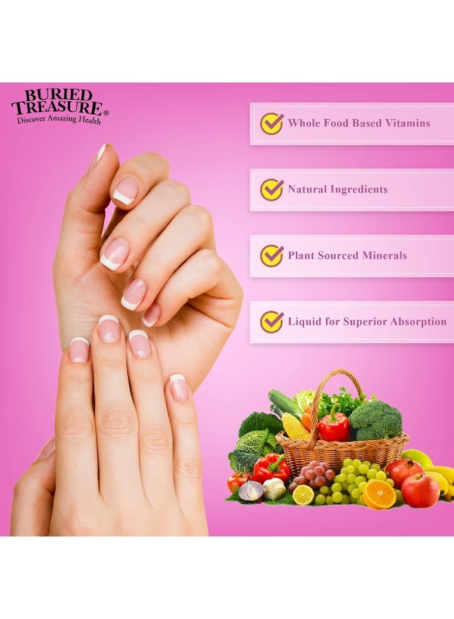Buried Treasure Hair Skin & Nails Liquid Supplement for Women - Image 2