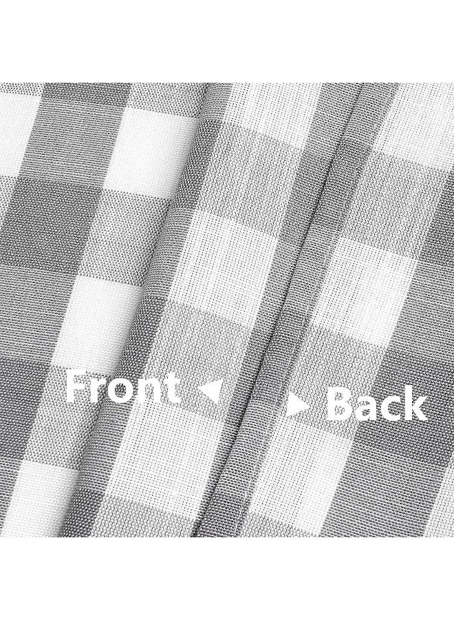 Bapawfish Grey Buffalo Plaid Cafe Curtains Farmhouse Tiers Kitchen Curtains 24 Inches Long, Gingham Check Rod Pocket Half Window Short Curtains for Kitchen Bathroom, 28" x 24", Silver/Gray, Set of 2 - Image 4