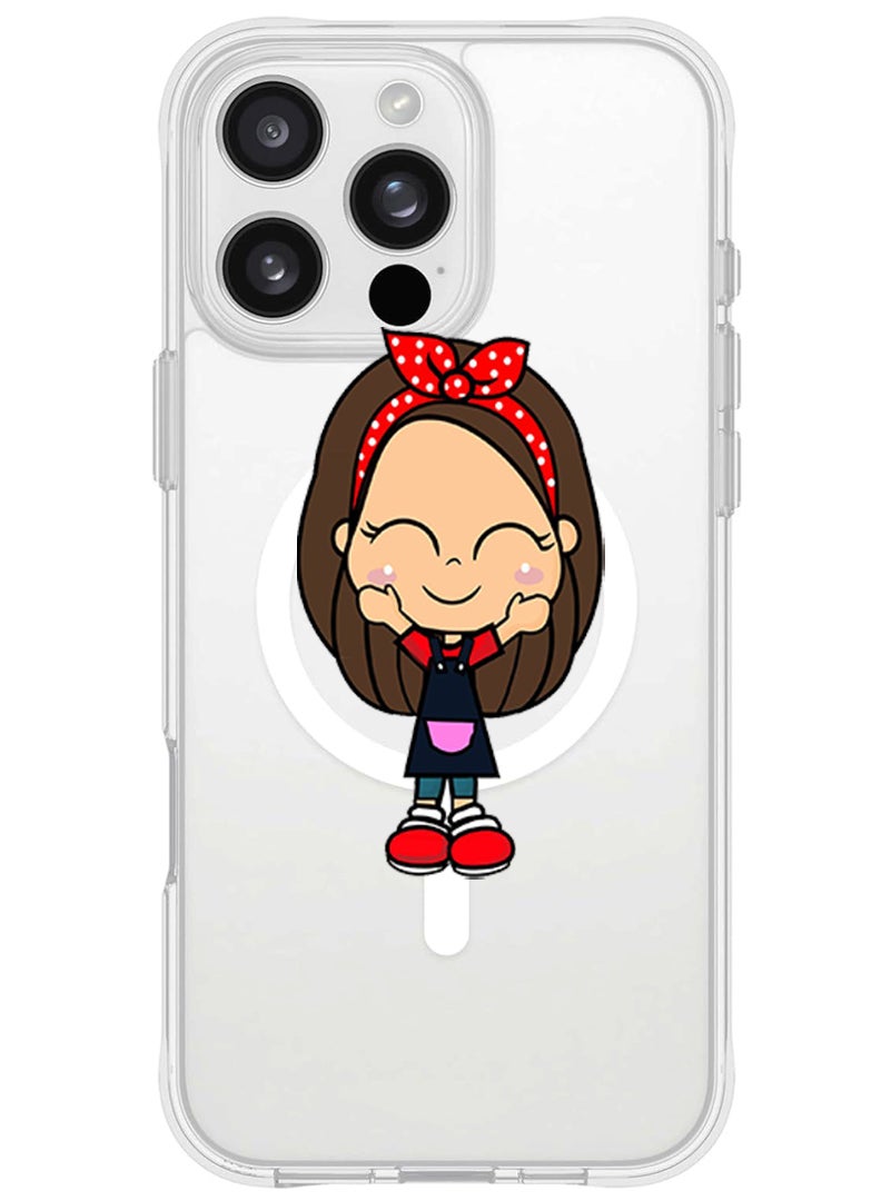 Theodor حافظة مغناطيسية Magsafe لجهاز iPhone 16 Pro متوافقة مع الشحن اللاسلكي، غلاف هاتف مقاوم للصدمات - للبنات - Image 1