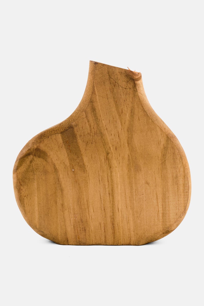 Muy Mucho Decoration Wood Vase, Brown - Image 2
