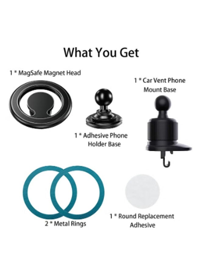 Magsafe Car Holder, Car Phone Magnet Air Vent Magnetic Car Mobile Holder Rotatable Car Mount Fit - Image 3