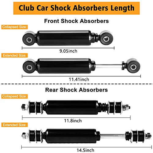 MOSNAI Club Car Front and Rear Shocks for Golf Cart - DS & E 1988-up, Precedent G&E 2004-up (2 Front + 2 Rear) - Replace OEM: 1014235, 1014236, 1010991, 1015813, 1013164 - Image 3