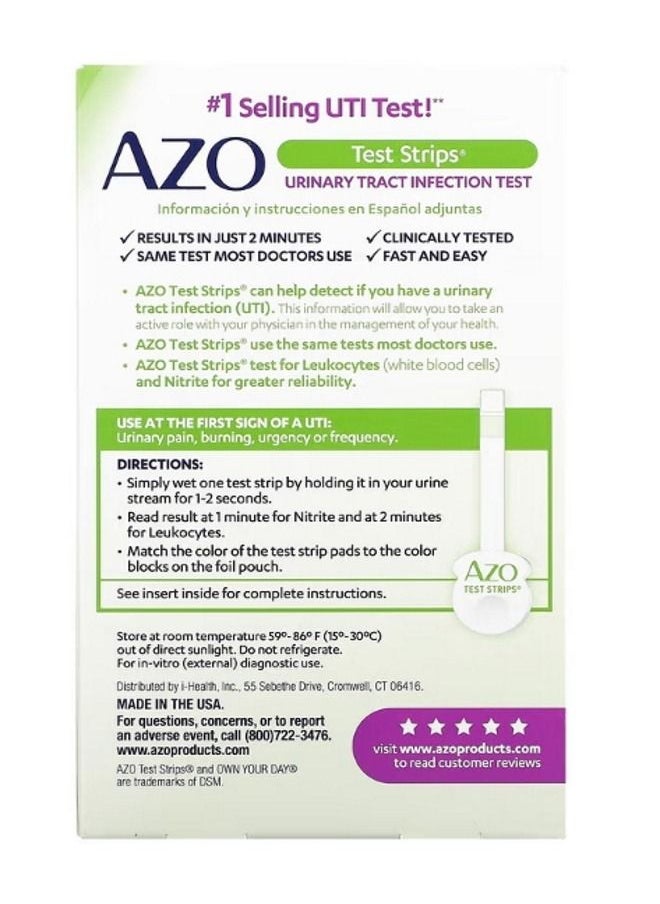 AZO - Urinary Tract Infection Test Strips 3 SelfTesting Strips - Image 1
