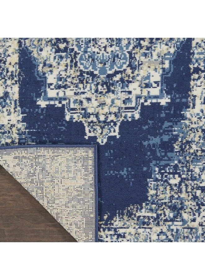 Nourison - Grafix Persian Navy Blue 2'3" X 10' Area Rug Easy Cleaning Non Shedding Bed Room Living Room Dining Room Kitchen (2X10) - Image 1