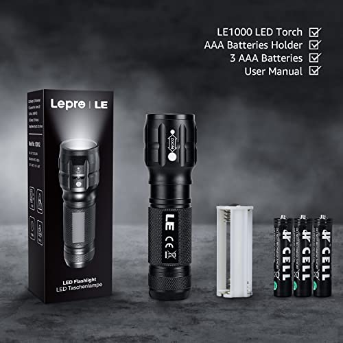Lighting EVER LED Flashlights High Lumens, Small Flashlight, Waterproof, Adjustable Focus Flash Light for Outdoor, Emergency, AAA Batteries Included, Tactical & Camping Accessories - Image 5
