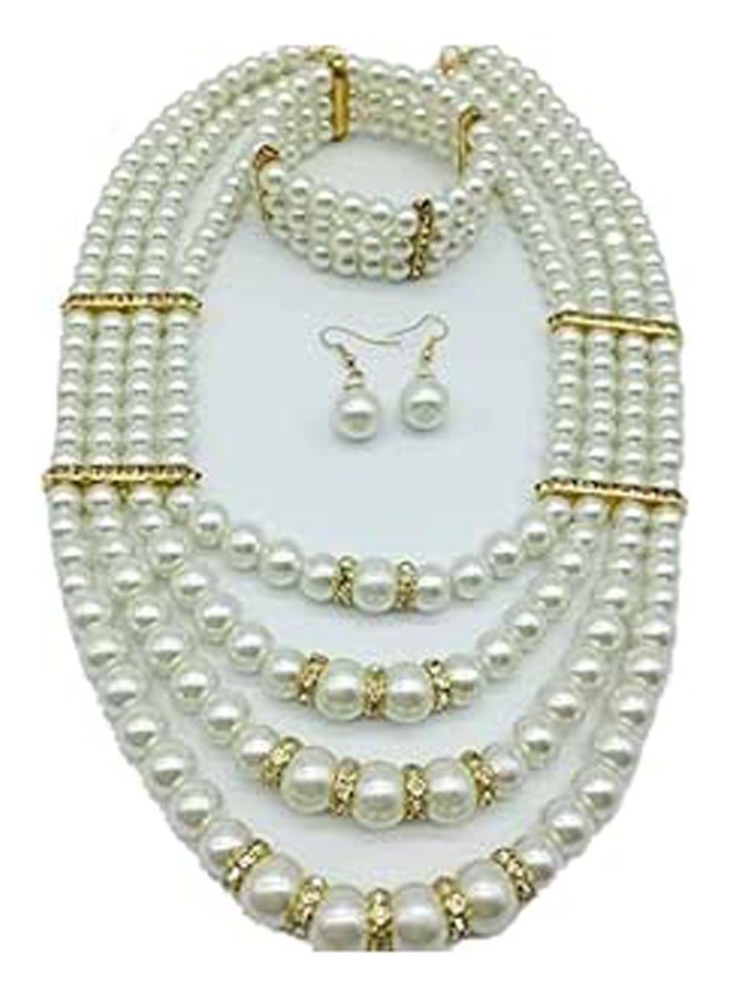 Set made Of 4-round Necklace, Earrings ,Bracelet 