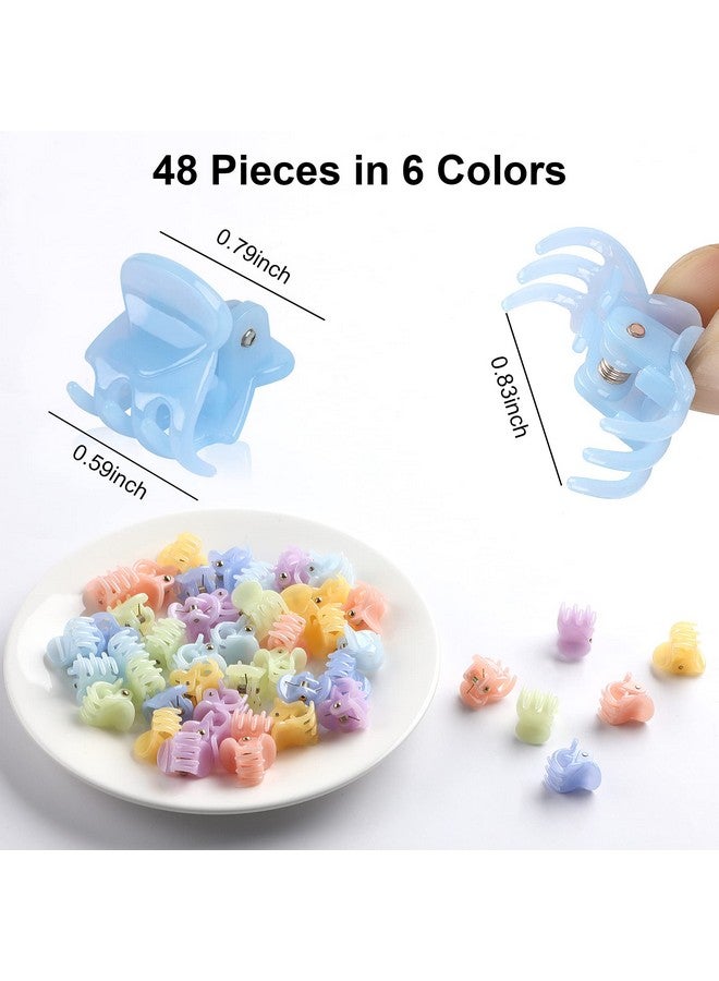 JANYUN 48 Pcs Small Mini Hair Claw Clips Hair Clamps For Women Girl'S Hair (Colorful) - Image 2