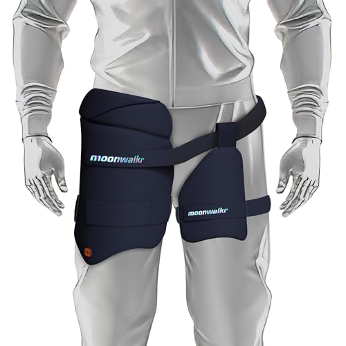 moonwalkr Thigh Guard 2.0 Protective Gear for Batter’s Height (6’3”- 6’6”) Cricket Thigh Pad Cricket Accessories & Equipment Safeguarding Both Your Outer and Inner Thighs Blue (X-Large, Left Hand) - Image 5