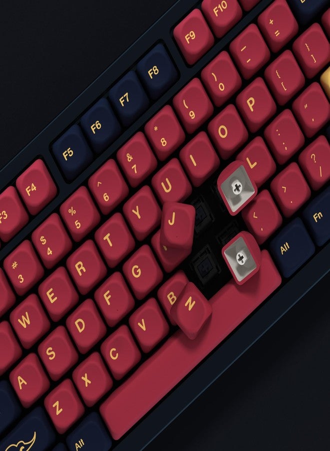 YMKPVR KBDiy Red Samurai Keycaps 60 Percent KOA Profile,Five Sides Dye-Sublimation PBT Retro Custom Keyboard Keycap,131 Keys Cap Set for Cherry Gateron MX Switches Mechanical Keyboards - Image 5