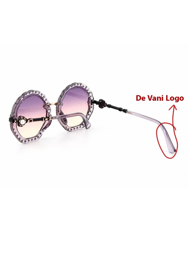 دي فاني نظارة شمسية للنساء من دي فاني، دائرية ، لون بنفسجي - Image 2