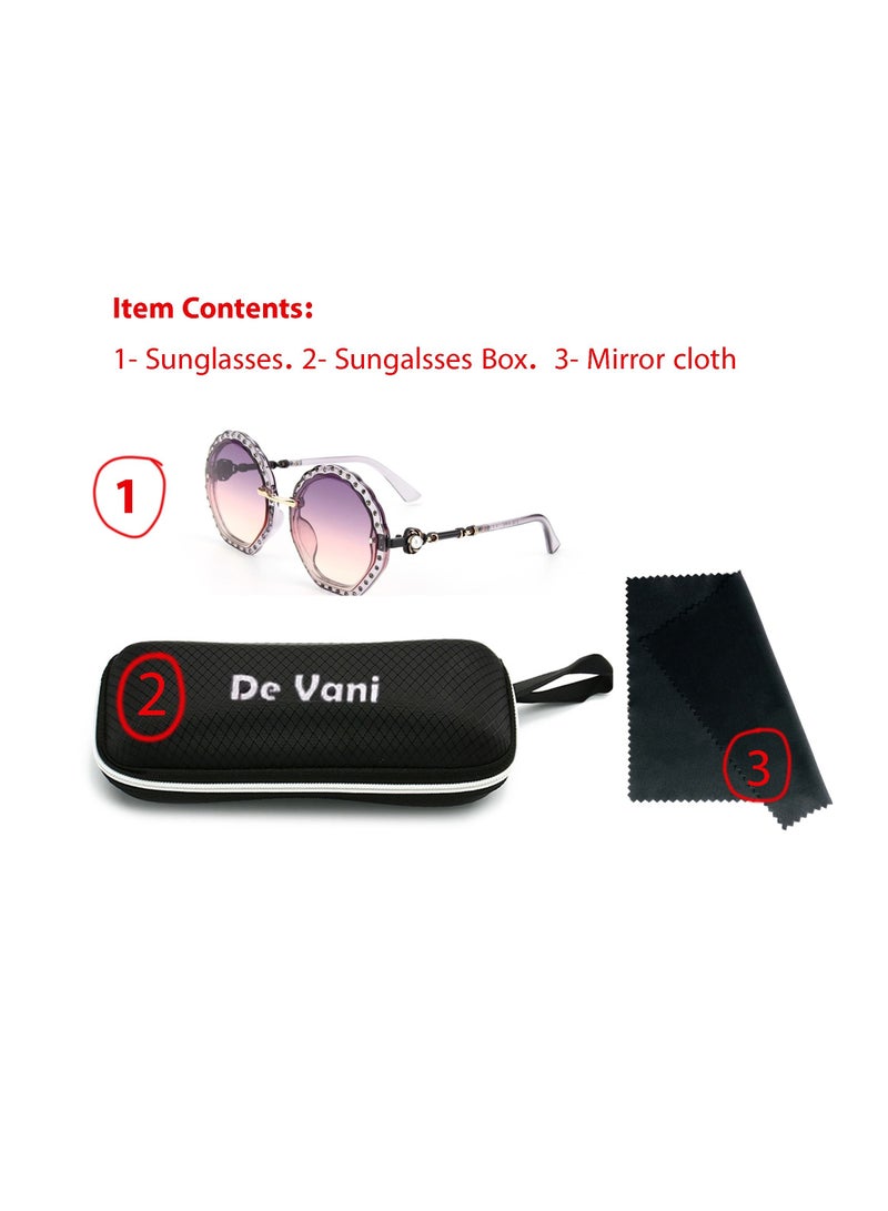 دي فاني نظارة شمسية للنساء من دي فاني، دائرية ، لون بنفسجي - Image 3