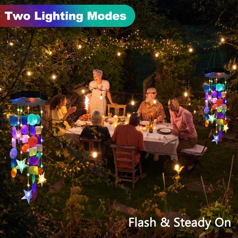 Zeiliuled Solar Shell Gift for Mom Grandma Girls, Colorful Solar Wind Chimes for Outside, Outdoor Decorative Mobile Lights for Garden, Yard, Patio, Window, Party,Christmas Outdoor Decorations - Image 4