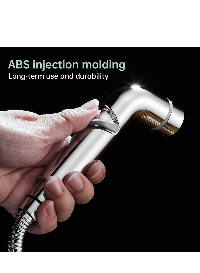 ﺻ ﻮ ﺭ ﺓ ﺍ ﻟ ﻌ ﻼ ﻣ  BRIMIX يده رذاذ بيديه للمرحاض شطاف مجموعة مع 1.2 متر خرطوم القماش حفاضات الحمام تنظيف دش مسلم النظافة الشخصية الكروم - Image 4