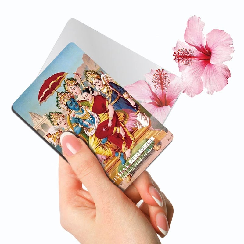 SILSTAR PROFESSIONAL SILSTAR PROFESSIONAL Compact Card Mirror Hindu deities Unbreakable Acrylic Makeup Mirror Vanity Mirror Small for Wallet Case Travel Purse Handheld Compact Pocket MirrorRaja Ravi VarmaRamapanchayan 147  - Image 1