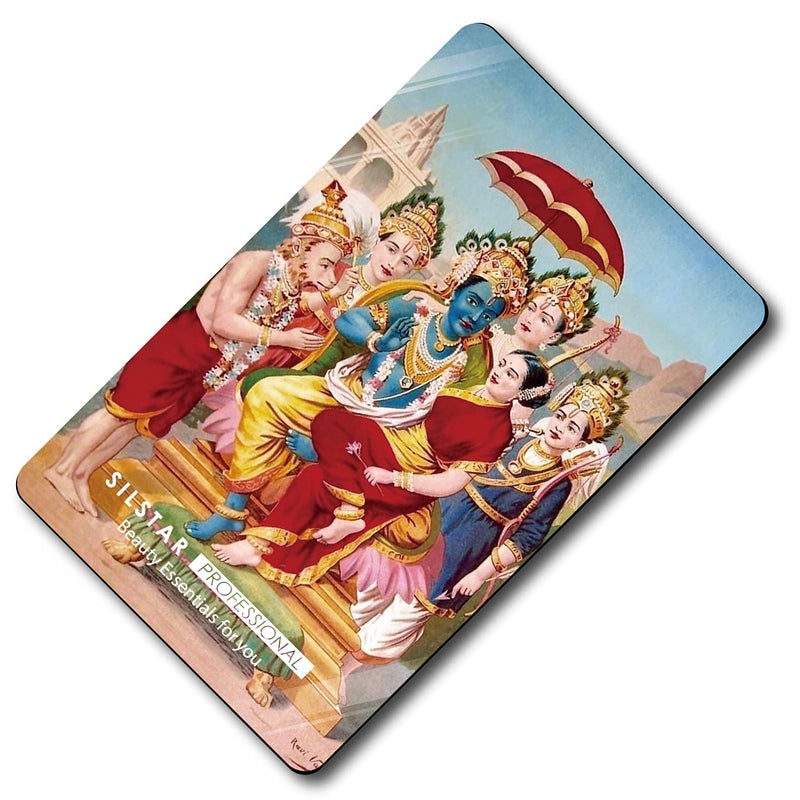 SILSTAR PROFESSIONAL SILSTAR PROFESSIONAL Compact Card Mirror Hindu deities Unbreakable Acrylic Makeup Mirror Vanity Mirror Small for Wallet Case Travel Purse Handheld Compact Pocket MirrorRaja Ravi VarmaRamapanchayan 147  - Image 3
