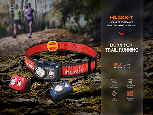 Fenix HL32R-T Trail Running Headlamp, 800 Lumen USB-C Rechargeable Lightweight Bright with Spotlight and FloodLight Dual Beam and a Cable Organizer (Black) - Image 3