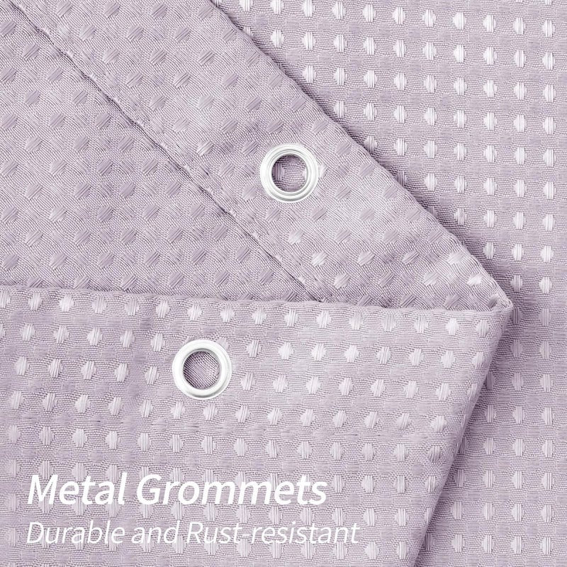 MitoVilla Purple Waffle Fabric Shower Curtain, Heavy Waffle Weave Textured Shower Curtains for Modern Luxury Bathroom Decor, Weighted Hotel Spa Shower Curtain, 72 x 72, Lavender - Image 3